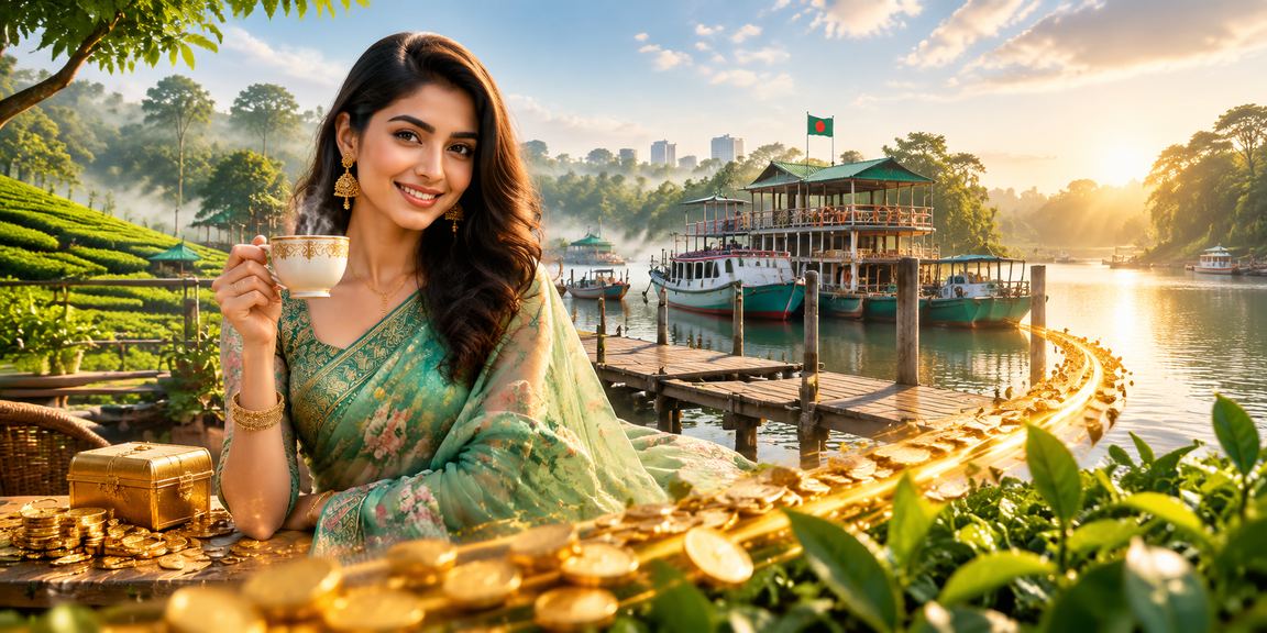 খুলনার চা বাগানে ক্যাসিনো এন্টারটেইনমেন্ট উপভোগ করছেন একজন খেলোয়াড়